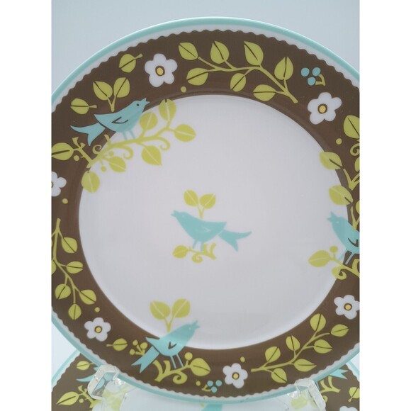 Vera Bradley Sittin' In A Tree Salad Plates 8" Andrea by Sadek Set of 2 - Picture 2 of 5